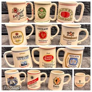 13 Franklin Mint Tankards 1981 World Greatest Breweries Mini Ceramic Mugs